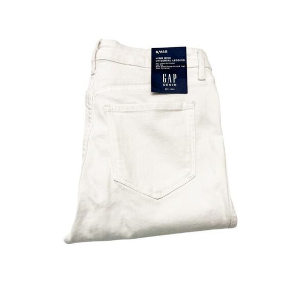 GAP High Rise Universal Legging White Denim Jeans Size 6/28 NWT - Picture 1 of 8